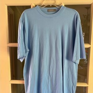 Talbots Mens Solid Blue T size large short sleeve